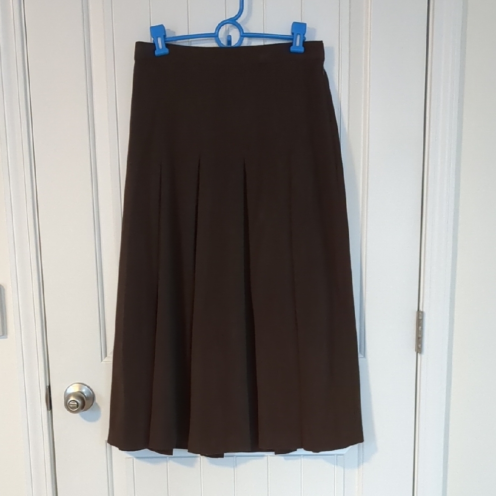 Pleated A-Line Vintage Brown Women's Skirt